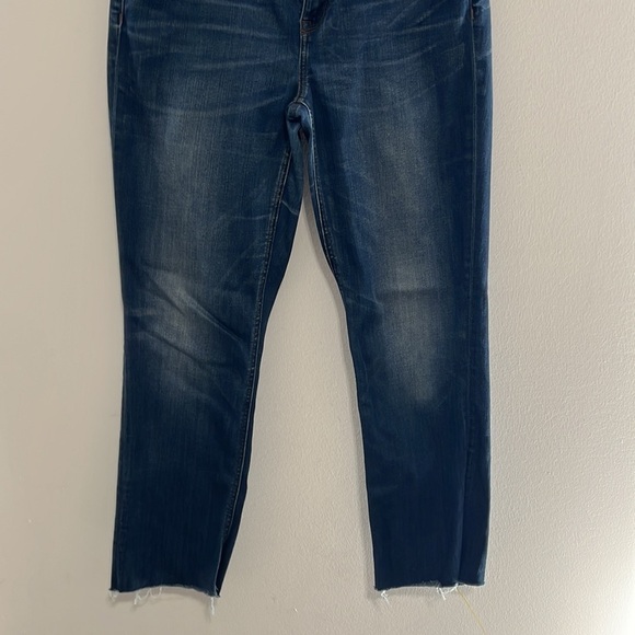 J Crew Reid Straight Stretchy Jeans w/ Dark Wash and Raw Hem Size 29 - Picture 3 of 11